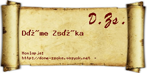 Döme Zsóka névjegykártya