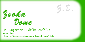 zsoka dome business card